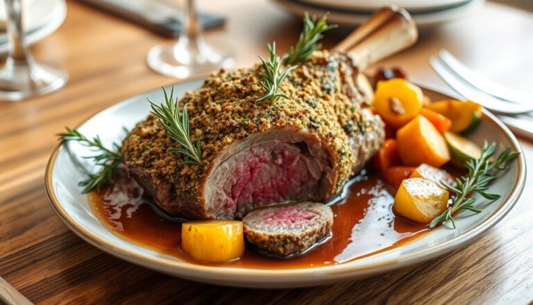 boneless herb crusted shoulder of lamb