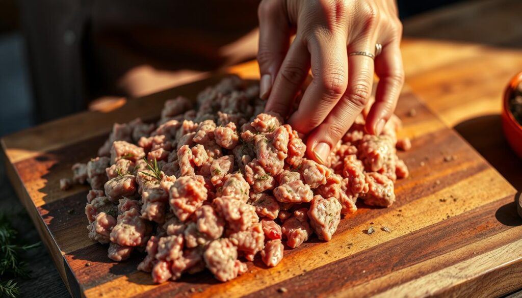 Lamb Sausage Mixing Technique